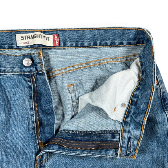Vintage 505 Levis Jeans Mens 36x29 Blue Regular Straight Light Wash Denim Y2K - Picture 4 of 10